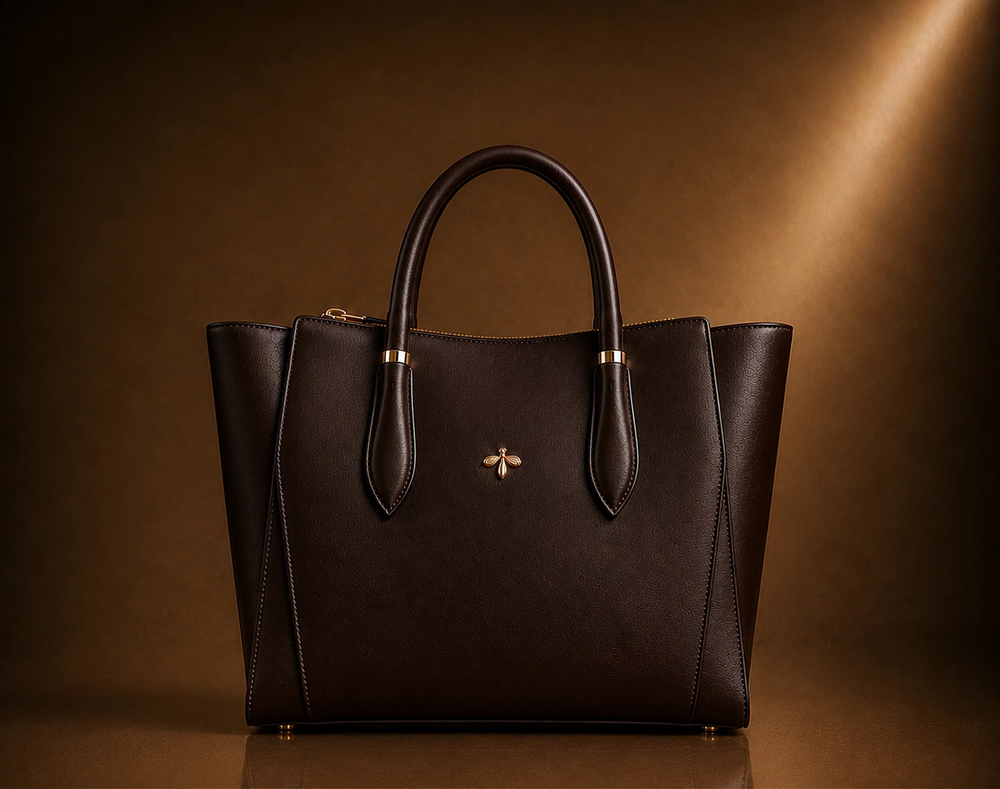 Tote Eden Collection in materia vegetale d’arancia, colorazione avorio, ripresa di lato